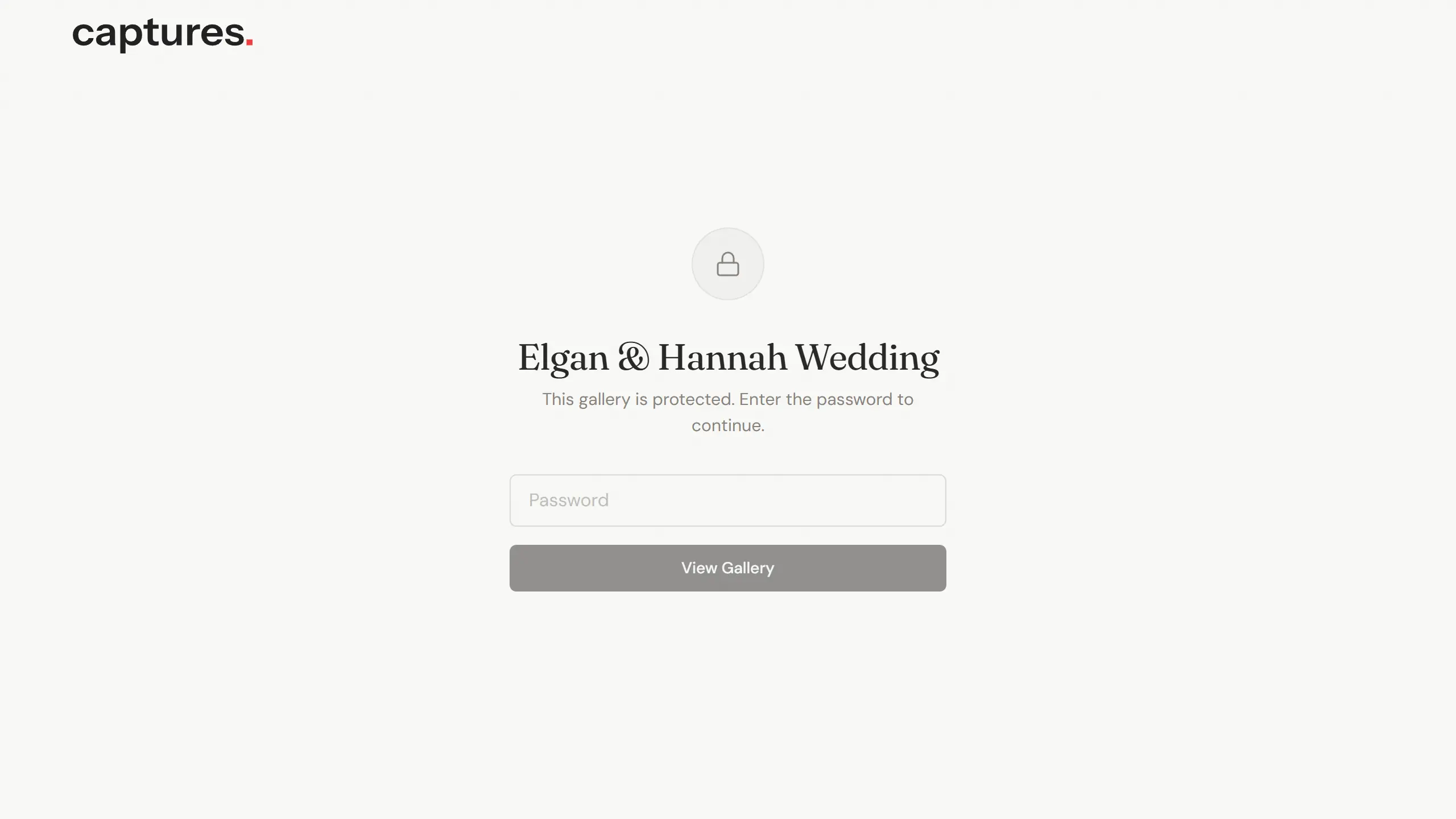 Password-protected galleries